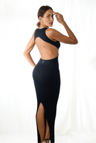 Abito lungo cut out in maglia Elisabetta Franchi