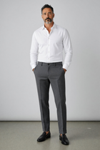 Berwich – Pantalone Sartoriale Chiaia in Misto Lana con Risvolto – Grigio Scuro