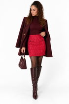 Fada Red Tweed Mini Skirt