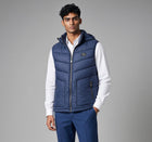 Yes-Zee – Gilet Smanicato Imbottito con Cappuccio Staccabile – Blu Notte