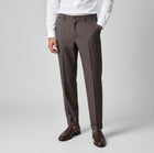 Berwich – Pantalone Sartoriale una Pinces in Misto Lana Stretch con Risvolto – Marrone Cioccolato
