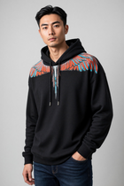 Marcelo Burlon County of Milan – Felpa Over con Cappuccio e Stampa Wings – Nero