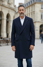 Cappotto Doppiopetto Lardini in Lana - Blu Notte
