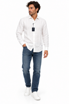 Fay – Camicia Uomo Bianca in 100% Lino a Maniche Lunghe