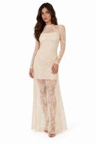 Ivory Lace Backless Maxi Dress