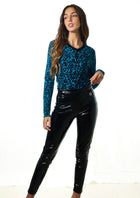 Gaëlle Paris black vinyl leggings