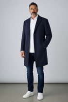 Riccardo Tentagli – Cappotto Monopetto Fabio in Misto Lana – Blu Navy