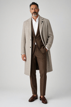 Lardini – Cappotto Monopetto Devin in Pura Lana e Cashmere Spinato – Beige Chiaro