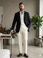 Giacca Lardini in 100% Lino con Rever a Lancia - Nero
