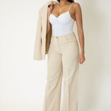 Completo Twinset con Blazer Ricamo Gioiello e Pantalone Wide Leg