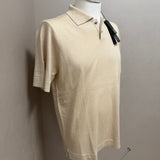 Alpha Studio Cashmere and Silk Polo Shirt in Beige
