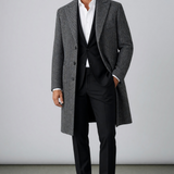 Barba Napoli Cappotto Spiegato in Pura Lana Spcontento Grigio e Blu