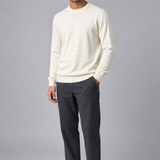 Maglione Lardini Girocollo in Pura Lana Vergine Avorio