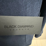Black Diamond Couture Double-Breasted Jacket – Blue Herringbone