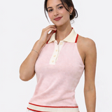 Halter neck polo top