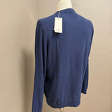 Maglia Kangra Girocollo in Cotone Blu Texture Bouclé - Taglia 52