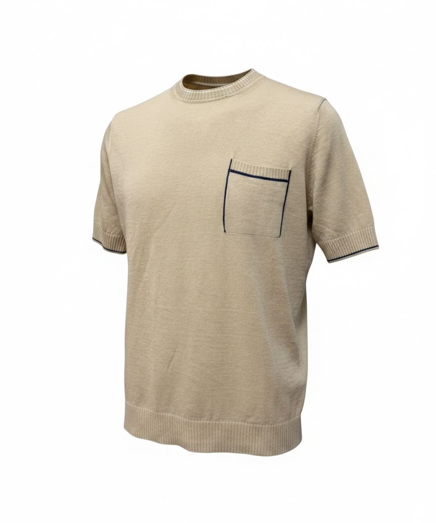 Alpha Studio crew neck cotton sweater in beige - Size 50