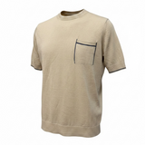 Maglia girocollo Alpha Studio in cotone beige - Taglia 50