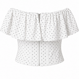 Zillah White Dot Top