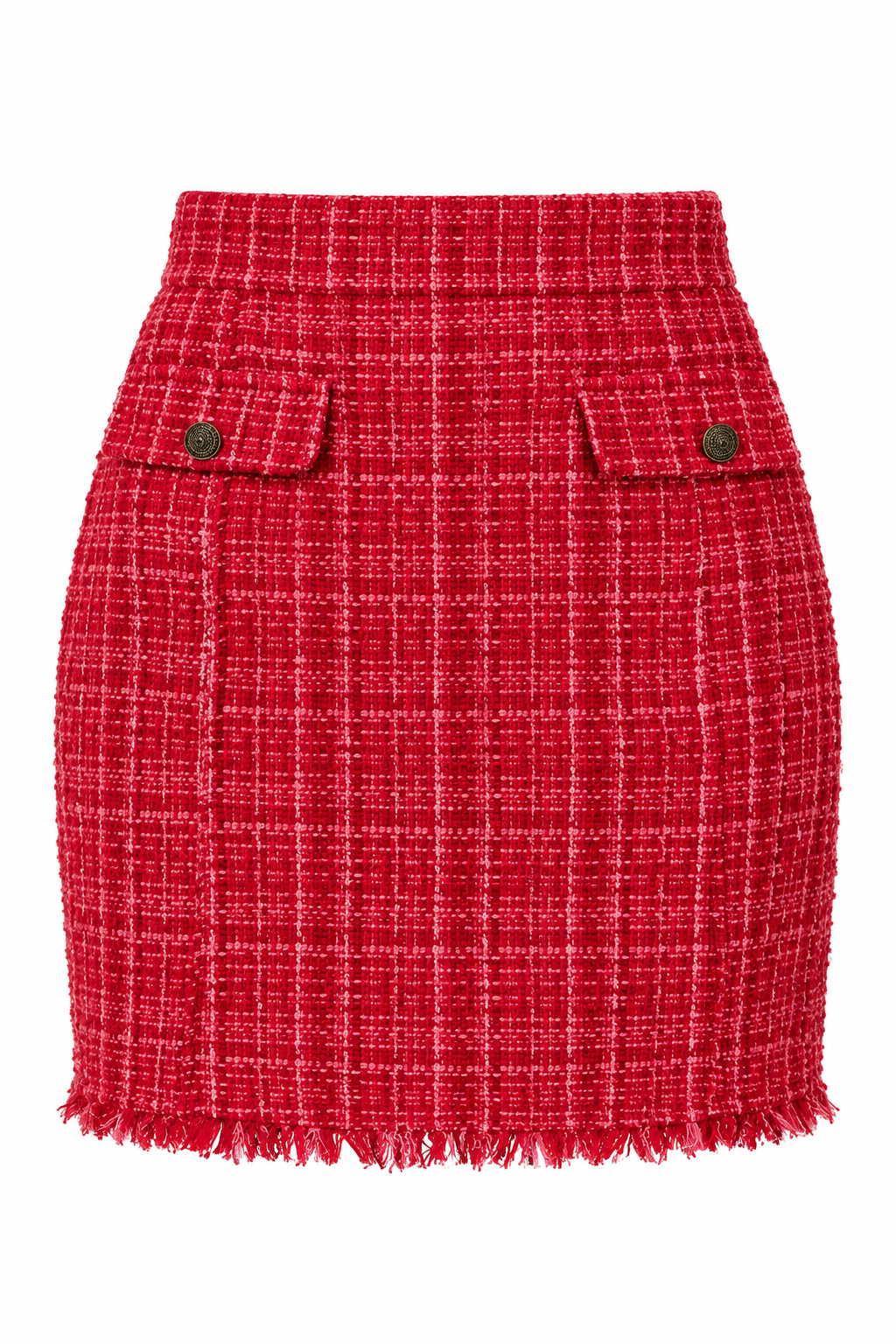 Gonna Fada Mini in Tweed Rosso Marella, immagine 5