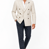 Lardini – Giacca Doppiopetto Uomo in Lana Vergine e Cashmere Beige Mélange