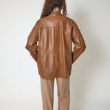 Giacca vicolo in Vera Pelle Cognac, immagine 6