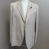 Lardini Sartorial Cotton and Linen Jacket – Beige and Brown Check Pattern size 54