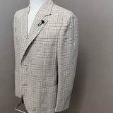 Lardini Sartorial Cotton and Linen Jacket – Beige and Brown Check Pattern size 54