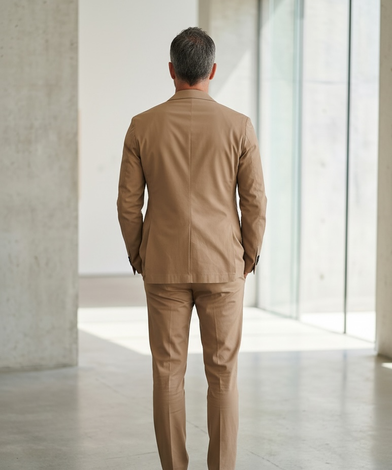 Lardini Sartorial Brown Cotton Suit - Size 52