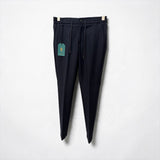 Pantalone Berwich Gessato "Spiaggia" in Misto Lana Stretch Blu Navy