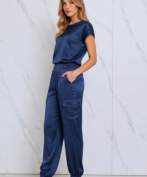 Satin Cargo Trousers