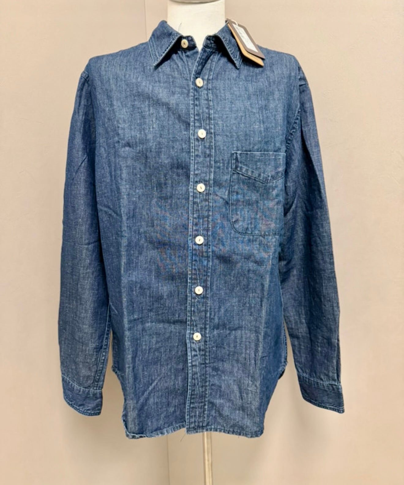 Tela Genova Heritage – Camicia Denim Igor in Cotone e Lino – Blue