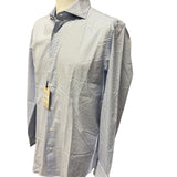 Camicia Uomo Stretch Azzurra a Fantasia Micro Print – Four Fashioned Friends | Made in Italy collo 42
