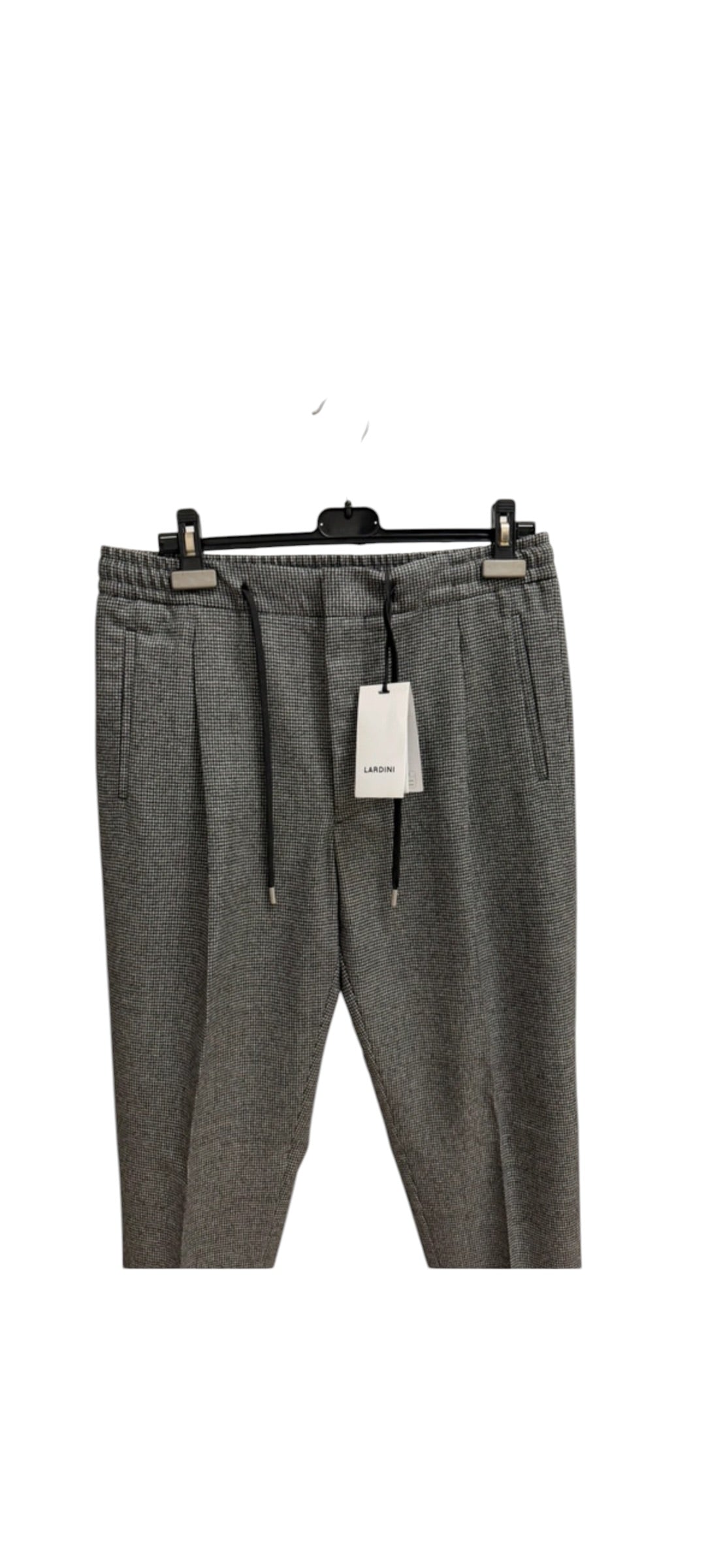 Pantaloni Lardini Misto Lana e Cashmere Taglia L (50) - Motivo Pied de Poule Grigio, immagine 4