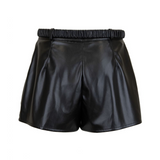 Elisabetta Franchi faux leather shorts with logo belt