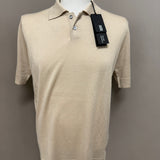 Alpha Studio Cashmere and Silk Polo Shirt in Beige