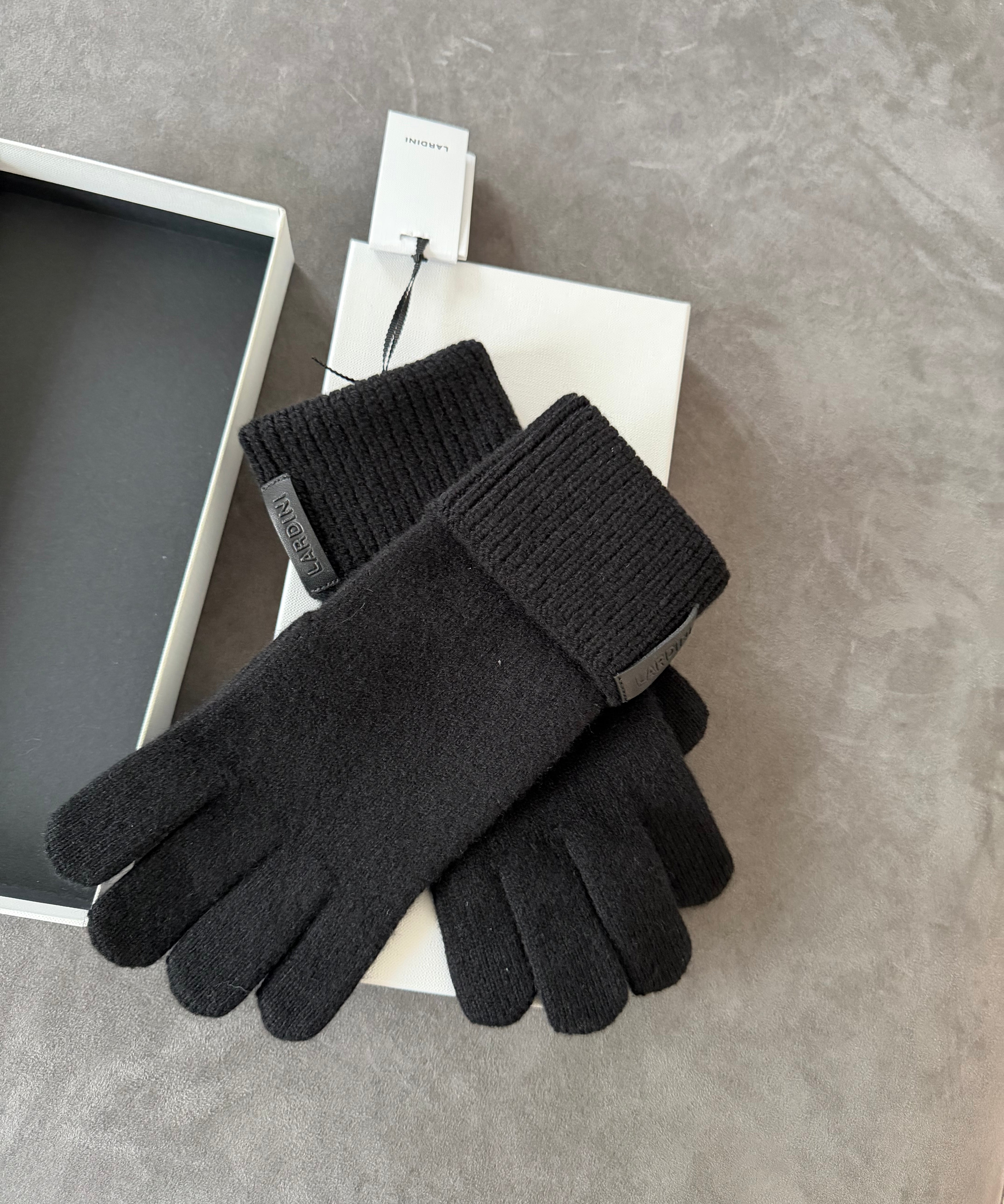 Lardini Wool and Cashmere Gloves - Black