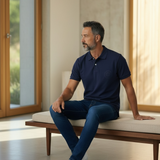 Aspesi Stretch Cotton Piqué Polo Shirt - Navy Blue