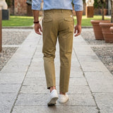 Pantaloni Department Five - Chinos Crop "Prince" in Cotone Beige Taglia 52