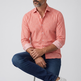 Camicia Uomo Sonrisa Fior di Cotone a Fantasia Floreale – Rosso Corallo, immagine 2