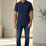 Aspesi Stretch Cotton Piqué Polo Shirt - Navy Blue