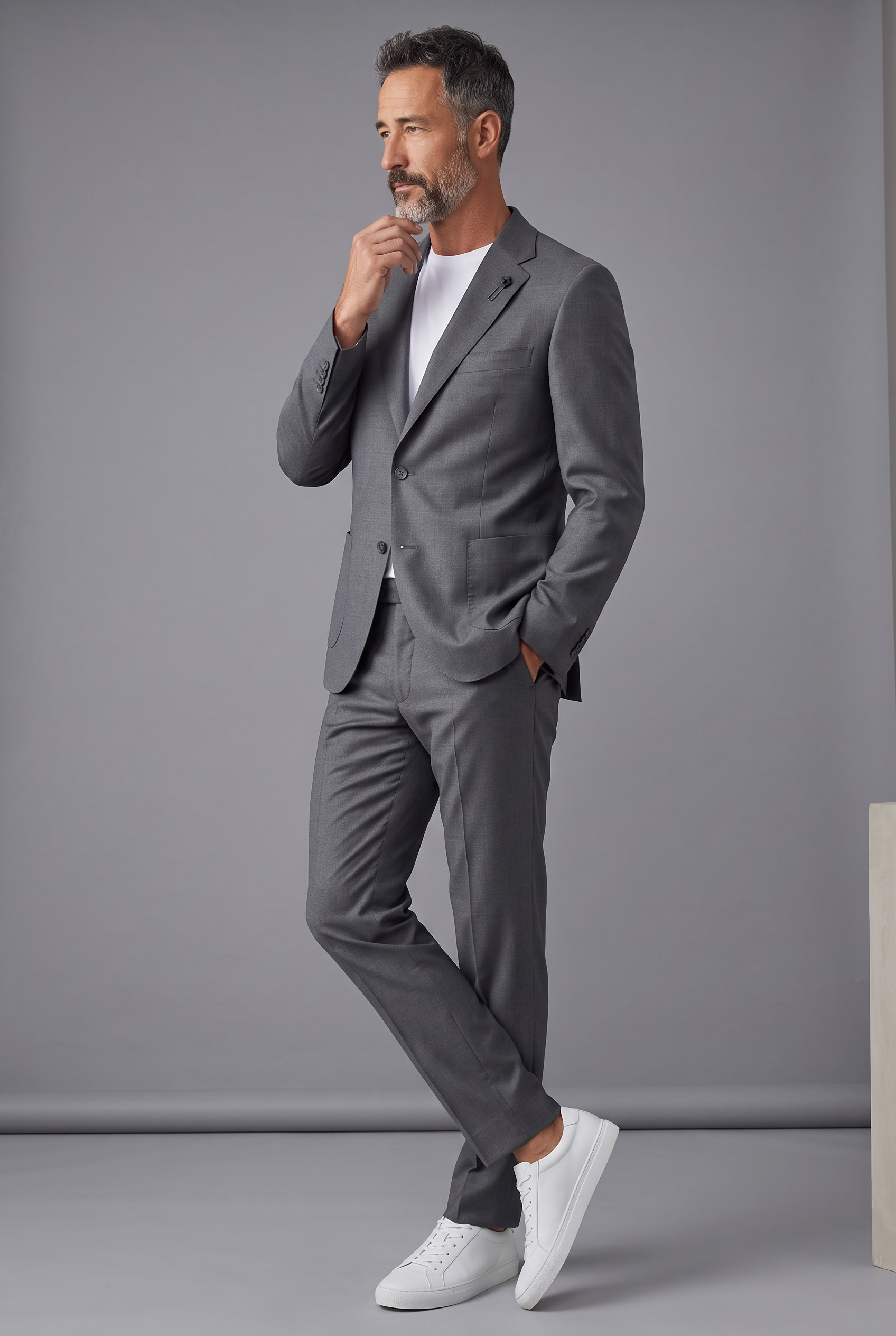 Lardini - Abito Elegante in Pure Virgin Wool - Grigio, immagine 2