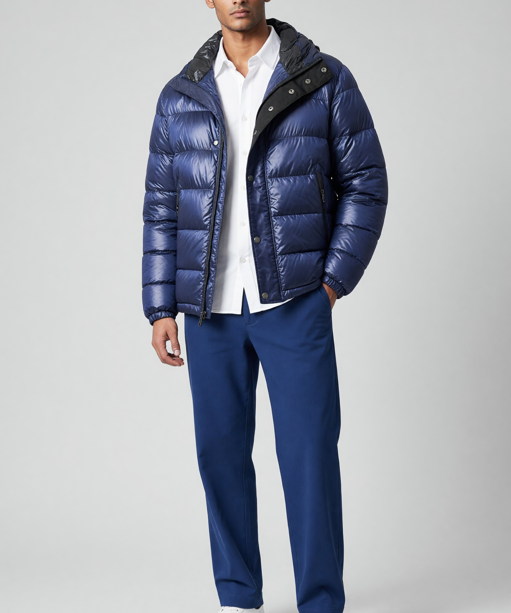 Vuarnet – Piumino Tecnico Imbottito "Iguazu" con Cappuccio – C01 Blu Blk (Blu Notte)