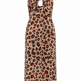 Midi Animal Print Dress with Crisscross Straps