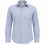 Camicia Uomo 920 Italian Style Trend in Puro Cotone – Microquadri Azzurri e Bianchi