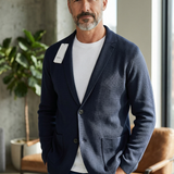 Lardini Sartoriale Jacket – Navy Blue Wool and Silk Blend