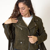 Giacca con Frange Vicolo in Vera Pelle