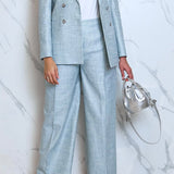 Lardini women's double-breasted linen suit