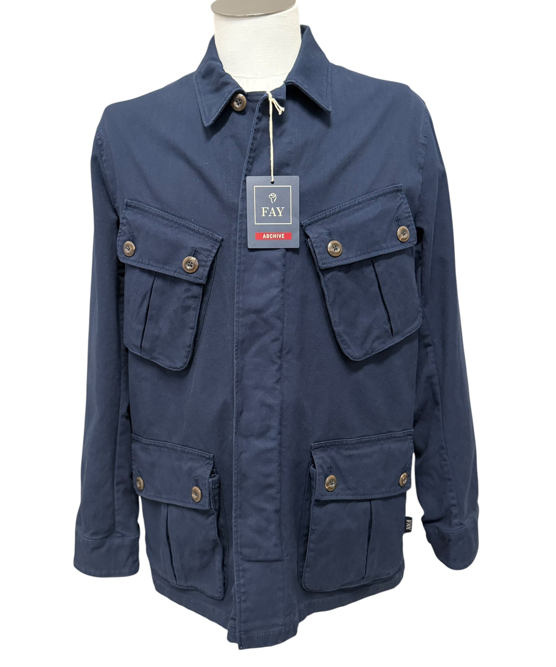 Men's Fay Archive Blue Denim Cotton Jacket - Size M