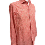 Camicia Uomo Sonrisa Fior di Cotone a Fantasia Floreale – Rosso Corallo, immagine 4